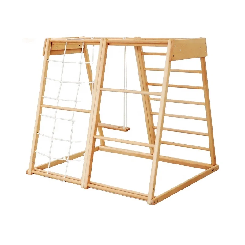 Kids Outdoor Frame - บันไดเชือกสำหรับเด็กเล่นกลางแจ้ง ของเล่นไม้สำหรับเด็ก โครงไม้ปีนป่ายในร่ม