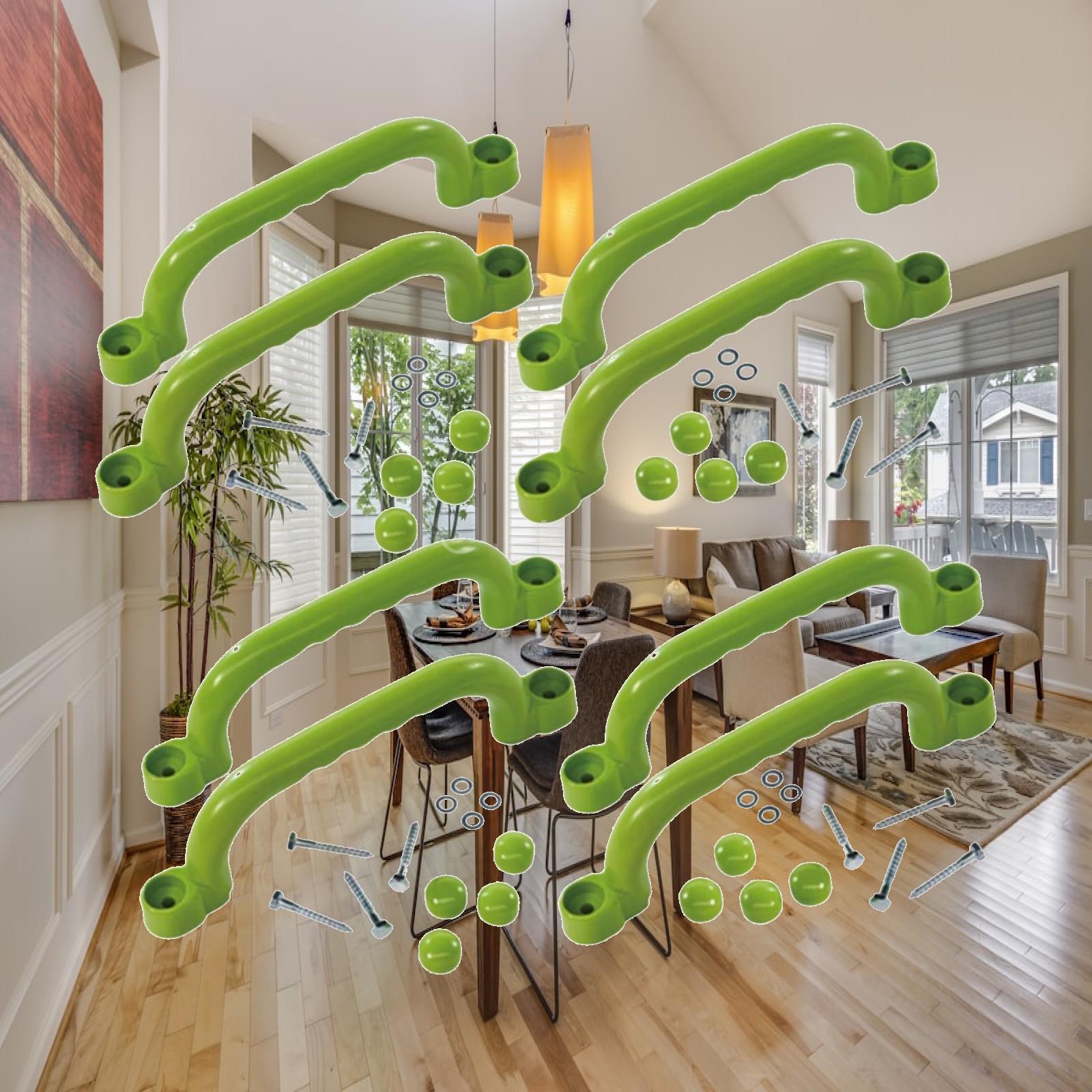 Kids Outdoor House Accessories - ที่จับปีนป่าย 8 ชิ้น ของขวัญสำหรับเด็ก อุปกรณ์เสริมสนามเด็กเล่นกลางแจ้ง สำหรับบ้านเด็กเล่น