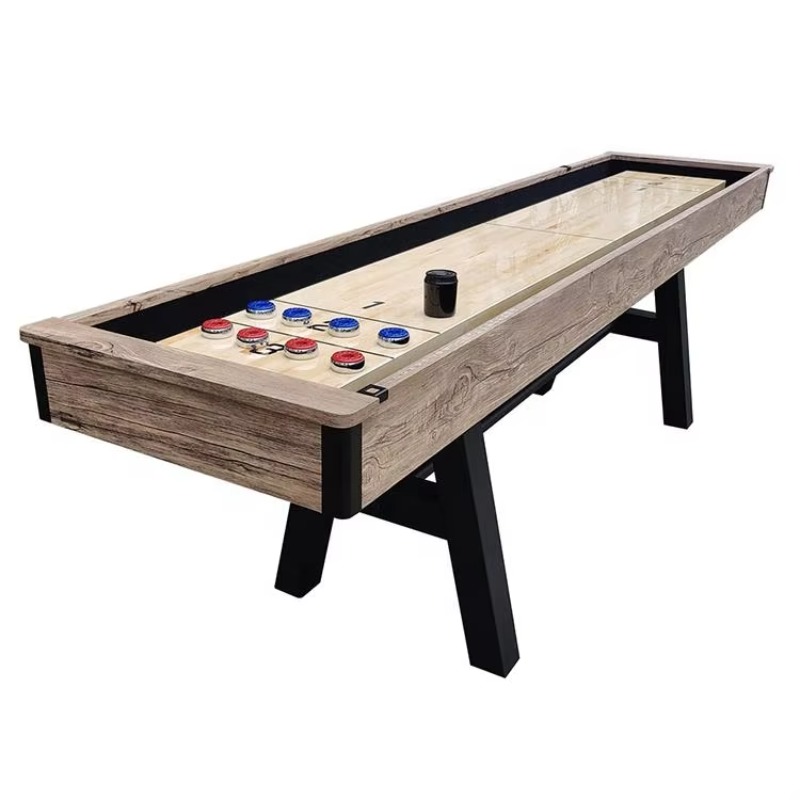 Kids Indoor Outdoor Games - โต๊ะเกมชัฟเฟิลบอร์ดแบบพกพาขนาด 9 ฟุต สำหรับเด็กและผู้ใหญ่ เล่นได้ทั้งในร่มและกลางแจ้ง เหมาะสำหรับห้องเล่นเกมในครอบครัว