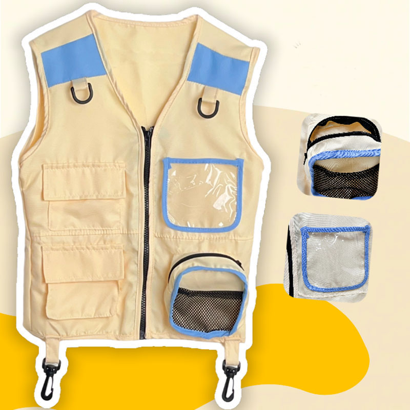 Kids Outdoor Explorer Set - เสื้อกั๊กนักสำรวจสำหรับเด็กคอสเพลย์ชุดแขนกุดขึ้นแคมป์ปิ้งป่าสำหรับเด็กหญิงเด็กชายตั้งแคมป์การผจญภัยกลางแจ้งของขวัญสำหรับเด็ก