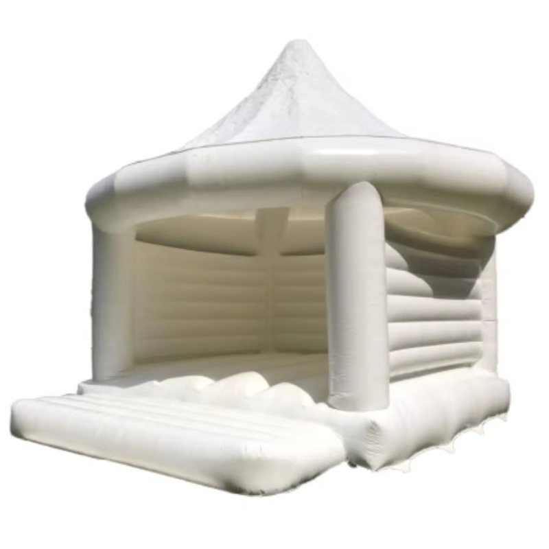 Kids Outdoor House - บ้านลมสีขาวสำหรับงานแต่งงาน ของเล่นกลางแจ้งสำหรับเด็ก ปราสาทลมสำหรับเด็ก อุปกรณ์จัดงานเล่นเกม ลูกบอลฟองสบู่