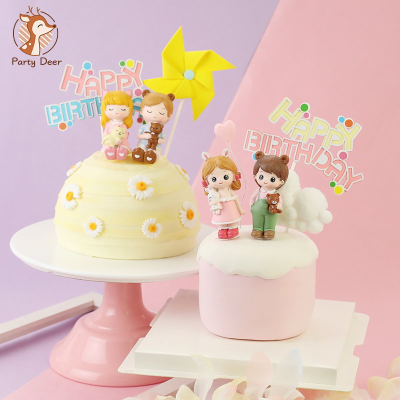 Kids Outdoor Merry Go Round - เรซิ่นกระต่ายหมีสาวเจ้าหญิงเด็กตกแต่งLollipopเค้กวันเกิดแฮปปี้Topperเด็กอุปกรณ์จัดงานแต่งงานของขวัญความรัก