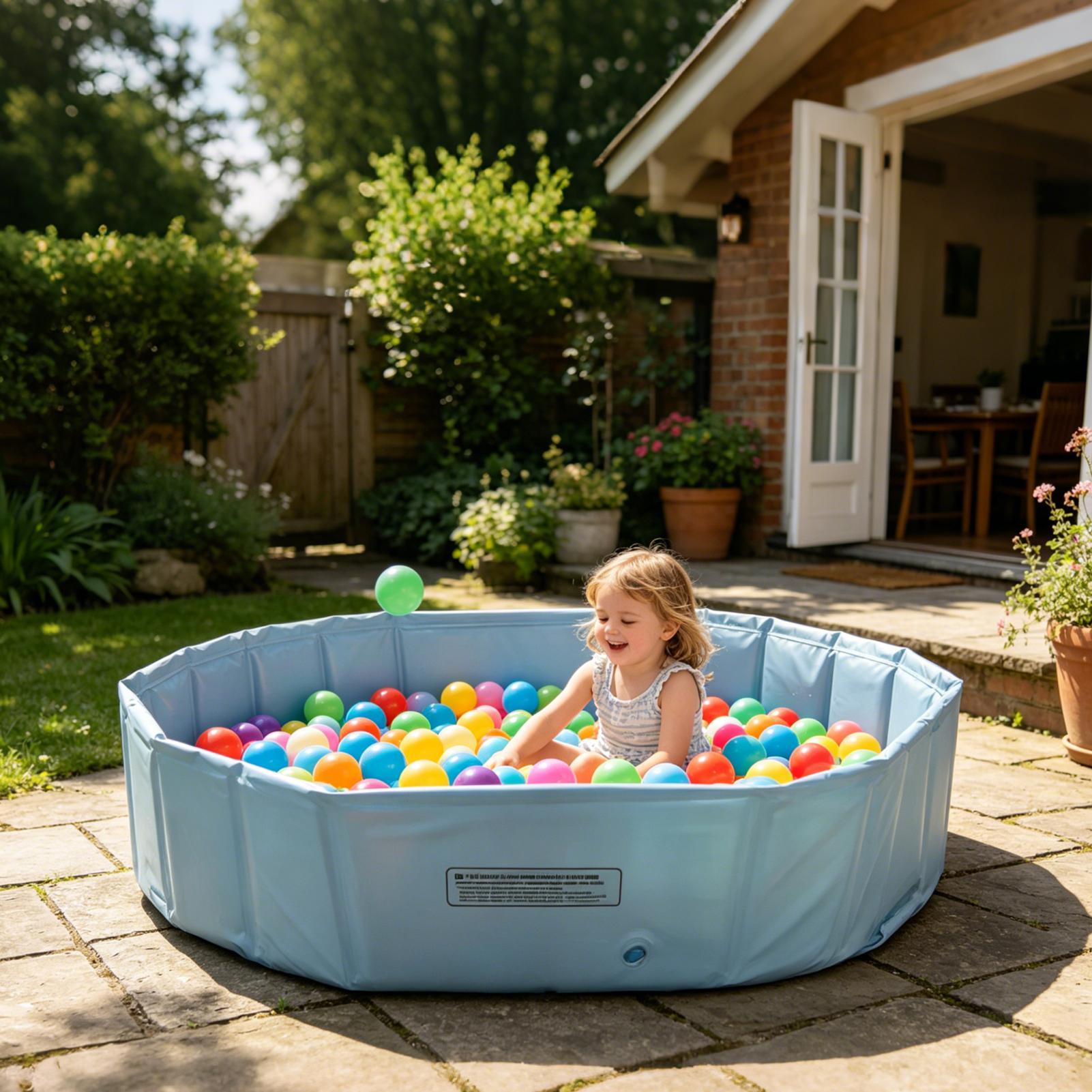 Outdoor Kid Friendly - สระว่ายน้ำพับได้สำหรับสัตว์เลี้ยงกลางแจ้ง สระเล่นน้ำแบบพกพาสำหรับเด็ก แมว และสุนัข อ่างอาบน้ำ พื้นที่เล่นแบบพกพาสำหรับบ้านหรืองานปาร์ตี้