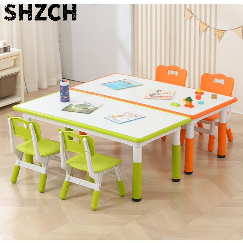 Kids Outdoor Table And Chair Set - ชุดเฟอร์นิเจอร์สำหรับสถานรับเลี้ยงเด็ก เฟอร์นิเจอร์ศูนย์ดูแลเด็ก โต๊ะพลาสติก ชุดโต๊ะและเก้าอี้เด็ก ปรับความสูงได้ ขาถอดออกได้