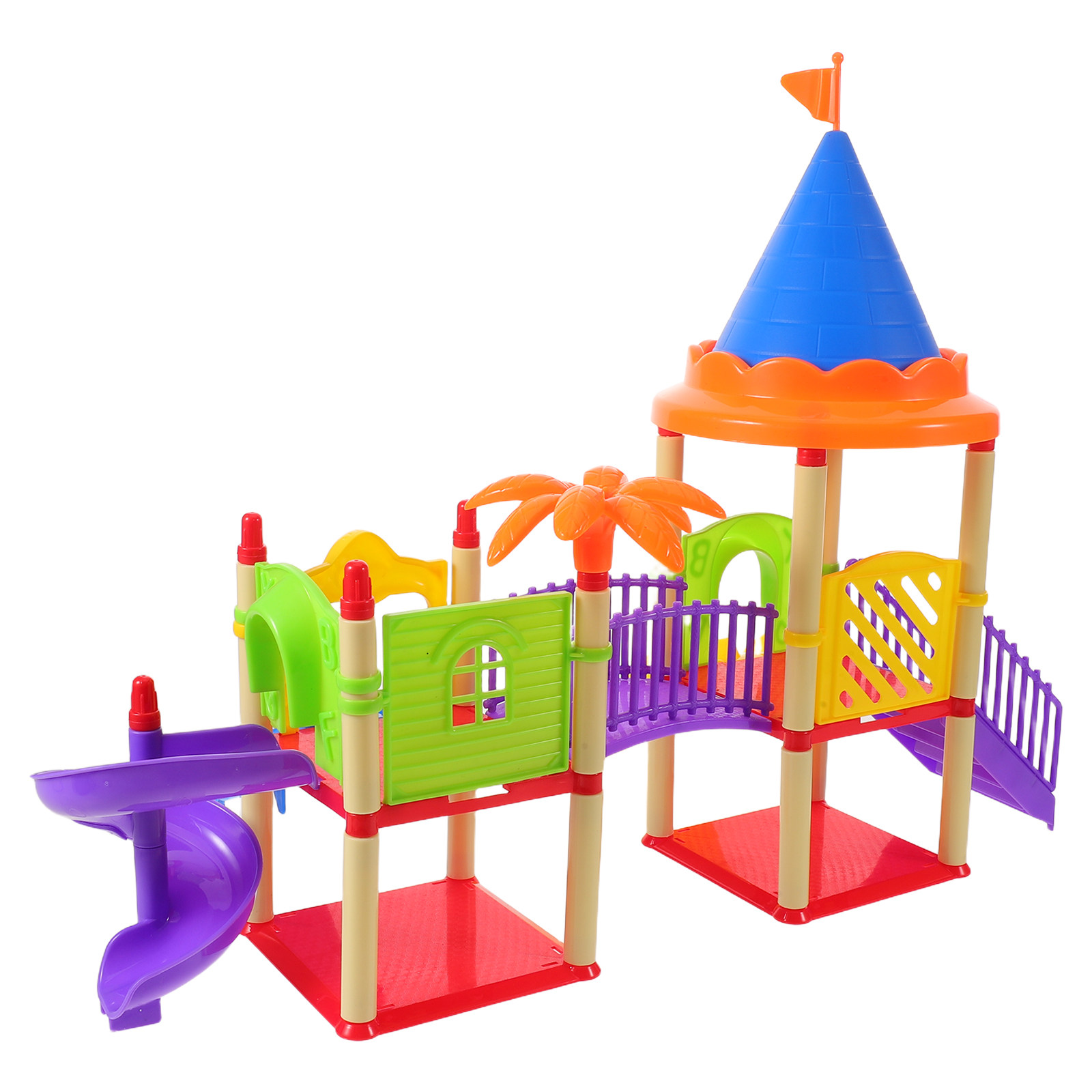 Kids Outdoor House Accessories - บ้านเด็กเล่นแบบเลื่อนขนาดเล็ก สนามเด็กเล่นพลาสติกหลากสีสัน พกพาสะดวก อุปกรณ์เสริมบ้านจำลองสำหรับเล่นในร่มและกลางแจ้ง ชุดของเล่นสำหรับเด็ก