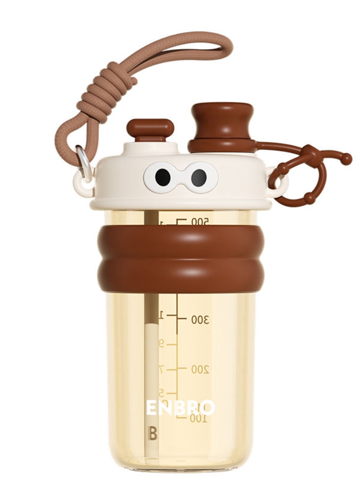 Kids Outdoor Water - แก้วน้ำเด็ก 500 มล. ลายการ์ตูน ขวดน้ำเด็กพร้อมหลอดดูดน้ำ สำหรับกิจกรรมกลางแจ้ง