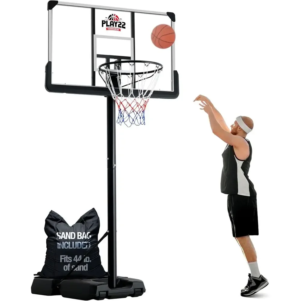 Basketball Hoop Outdoor - ระบบห่วงบาสเก็ตบอลปรับระดับได้ 44 นิ้ว ทนทานต่อการแตกหัก สำหรับเด็กและผู้ใหญ่ -
