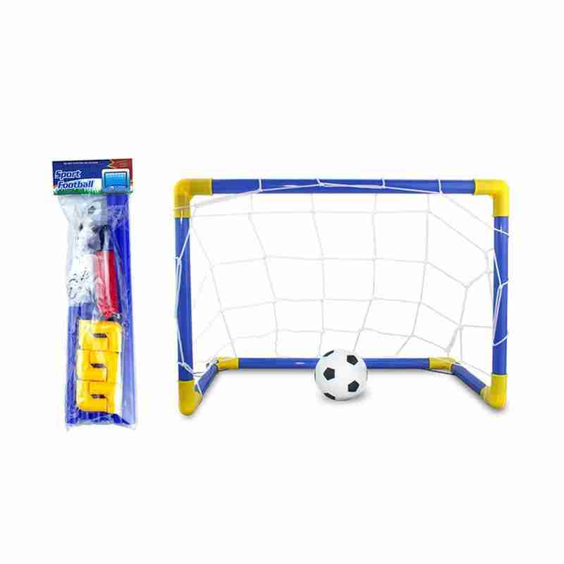 Kids Outdoor Frame - ชุดประตูฟุตบอลพับได้ขนาดเล็กพร้อมตาข่าย โครงเสาพลาสติก สำหรับเล่นกีฬาในร่มและกลางแจ้ง ของเล่นกีฬาเป่าลมสำหรับเด็ก เกมทีม