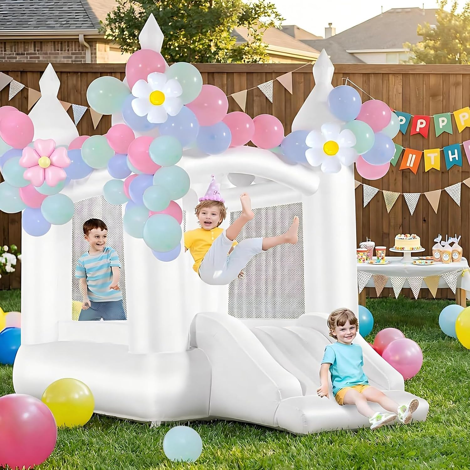 บ้านลมสีขาวสำหรับเด็กอายุ 3-8  - Kids Outdoor House บทวิจารณ์และราคา