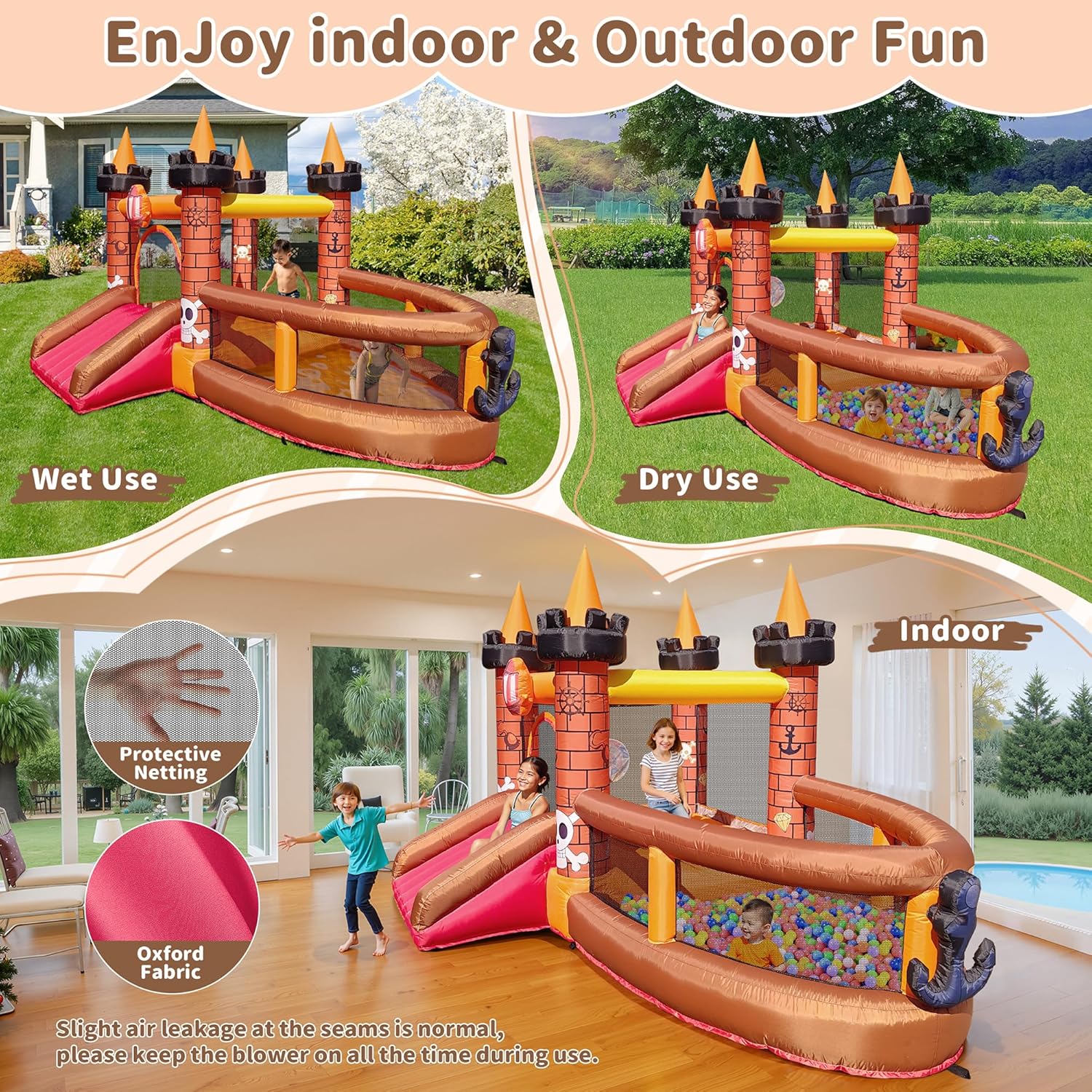 บ้านลมเป่าลมสำหรับเด็กอายุ 3-8 - Kids Outdoor House บทวิจารณ์และราคา