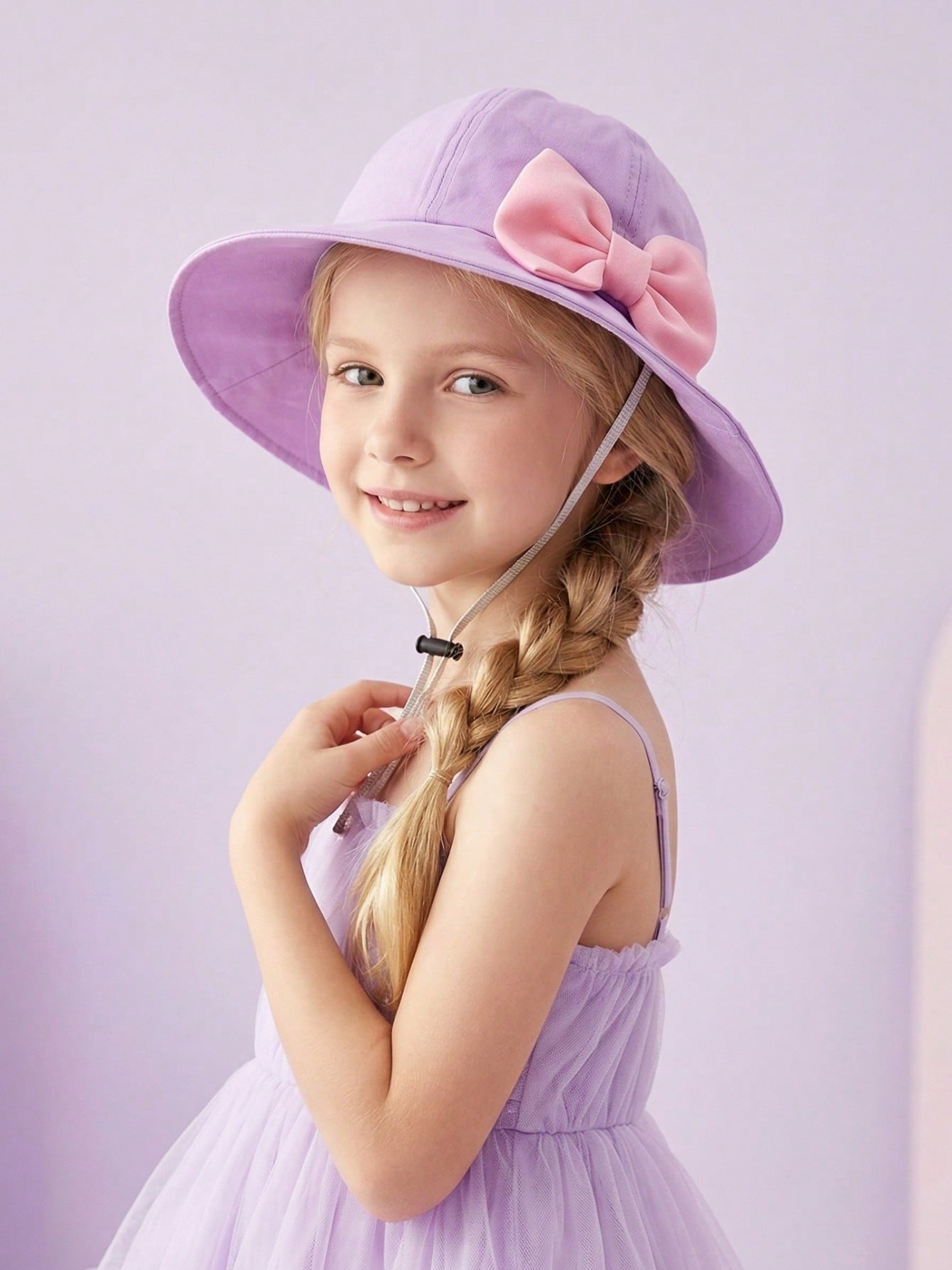หมวกบักเก็ตสีชมพูติดโบว์ใหญ่สำ - Kids Outdoor Hat บทวิจารณ์และราคา
