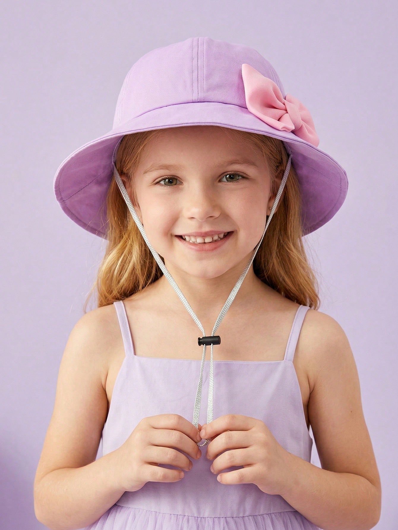 หมวกบักเก็ตสีชมพูติดโบว์ใหญ่สำ - Kids Outdoor Hat บทวิจารณ์และราคา
