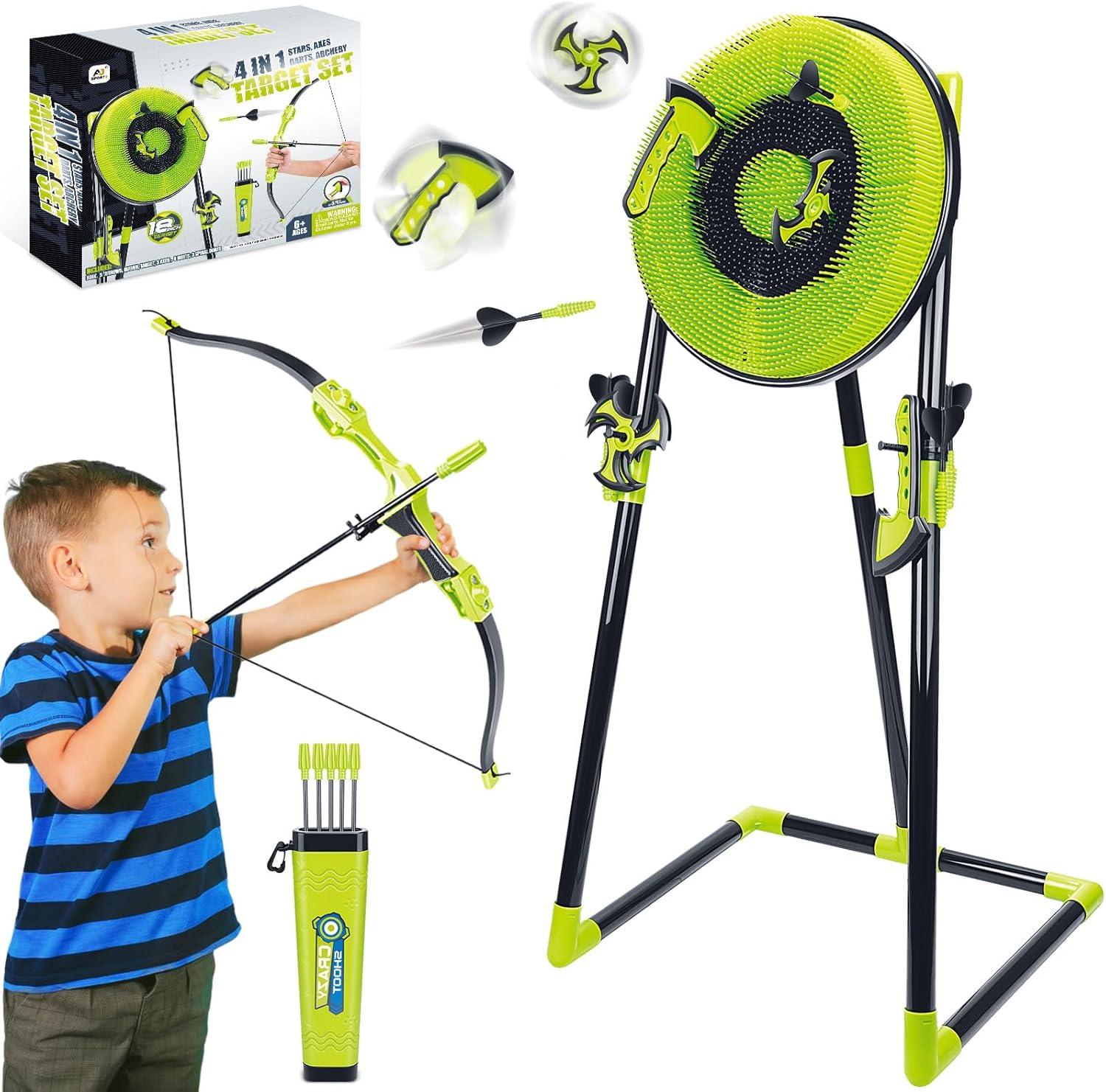 ชุดเป้าหมายการขว้างขวาน 4 ใน 1 - Kids Outdoor Ninja Set บทวิจารณ์และราคา