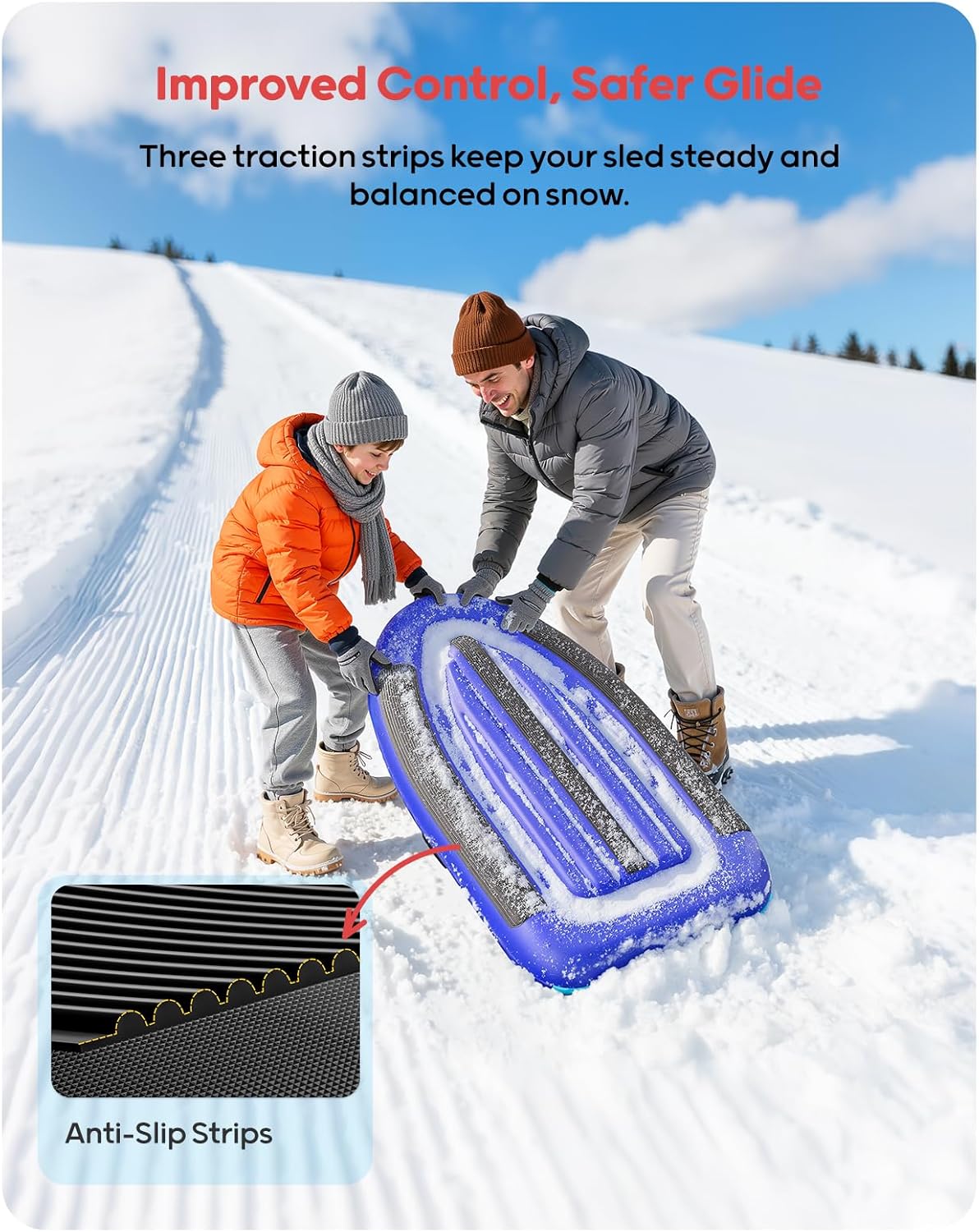 QPAU รถเลื่อนหิมะพีวีซีแบบเป่า - Outdoor Kid บทวิจารณ์และราคา