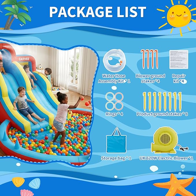 สวนน้ำเป่าลม 8-in-1 สำหรับทุกฤ - Kids Outdoor Water บทวิจารณ์และราคา