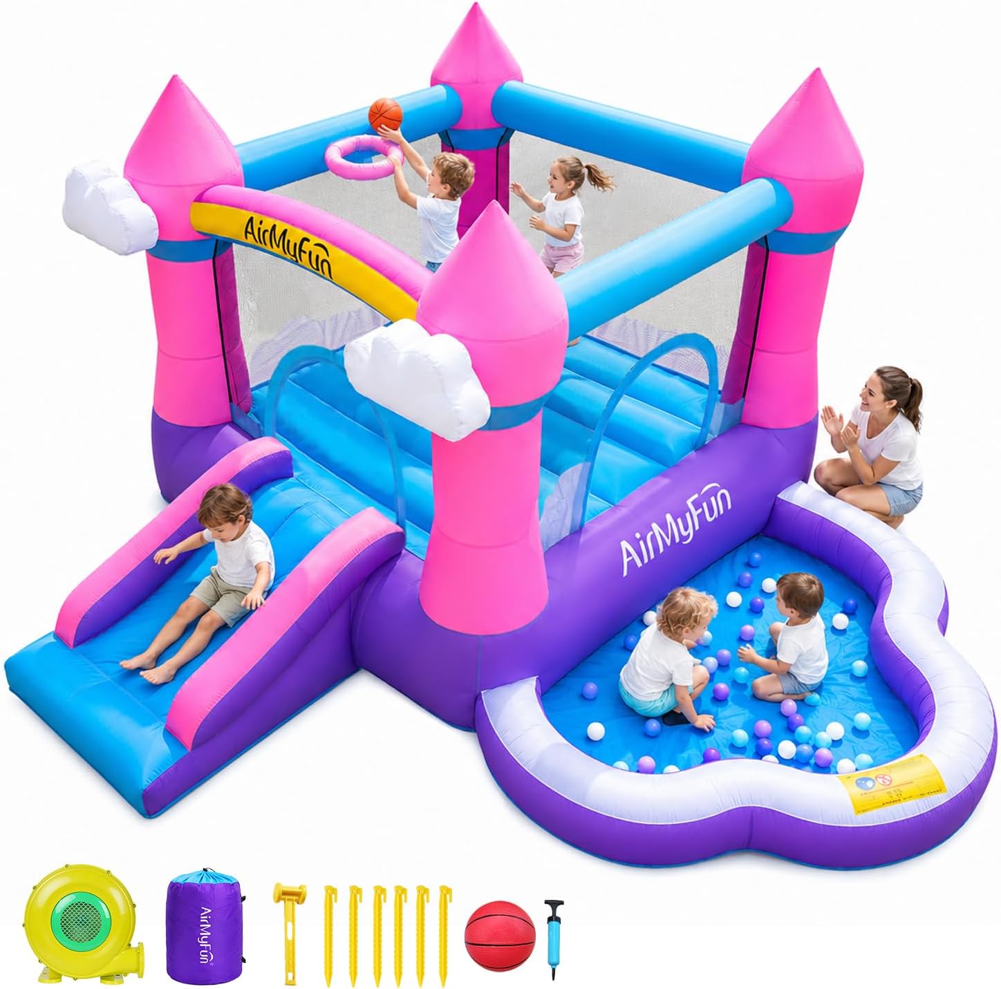 บ้านลมสีชมพูสำหรับเด็กอายุ 3-8 - Kids Outdoor House บทวิจารณ์และราคา