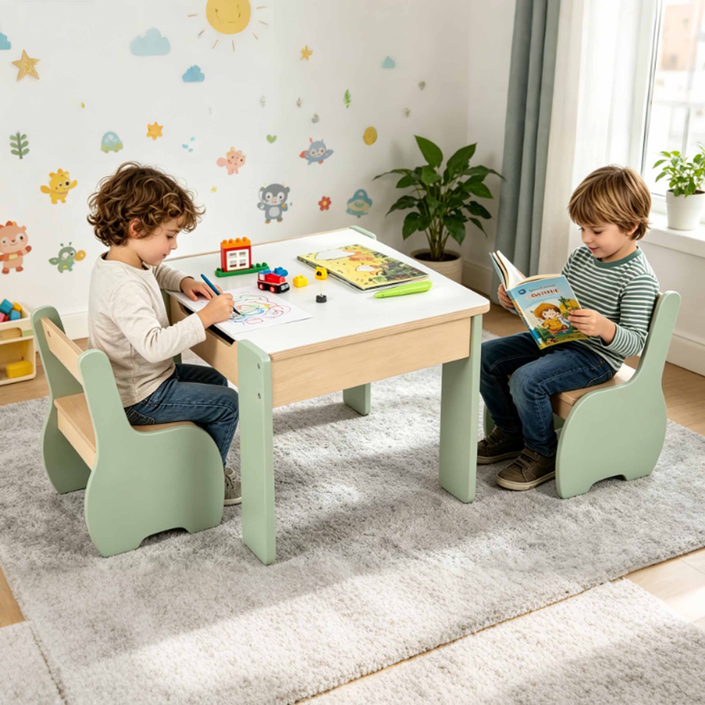 ชุดโต๊ะและเก้าอี้ไม้สำหรับเด็ก - Kids Outdoor Table And Chair Set บทวิจารณ์และราคา
