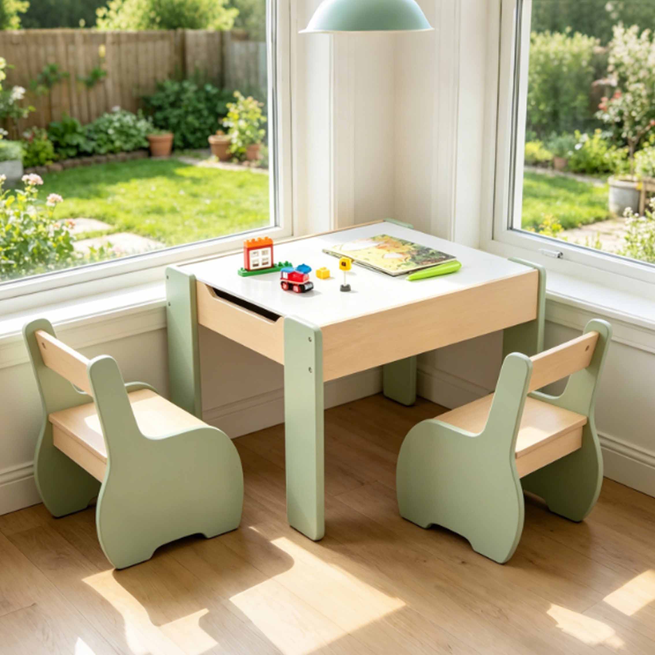 ชุดโต๊ะและเก้าอี้ไม้สำหรับเด็ก - Kids Outdoor Table And Chair Set บทวิจารณ์และราคา