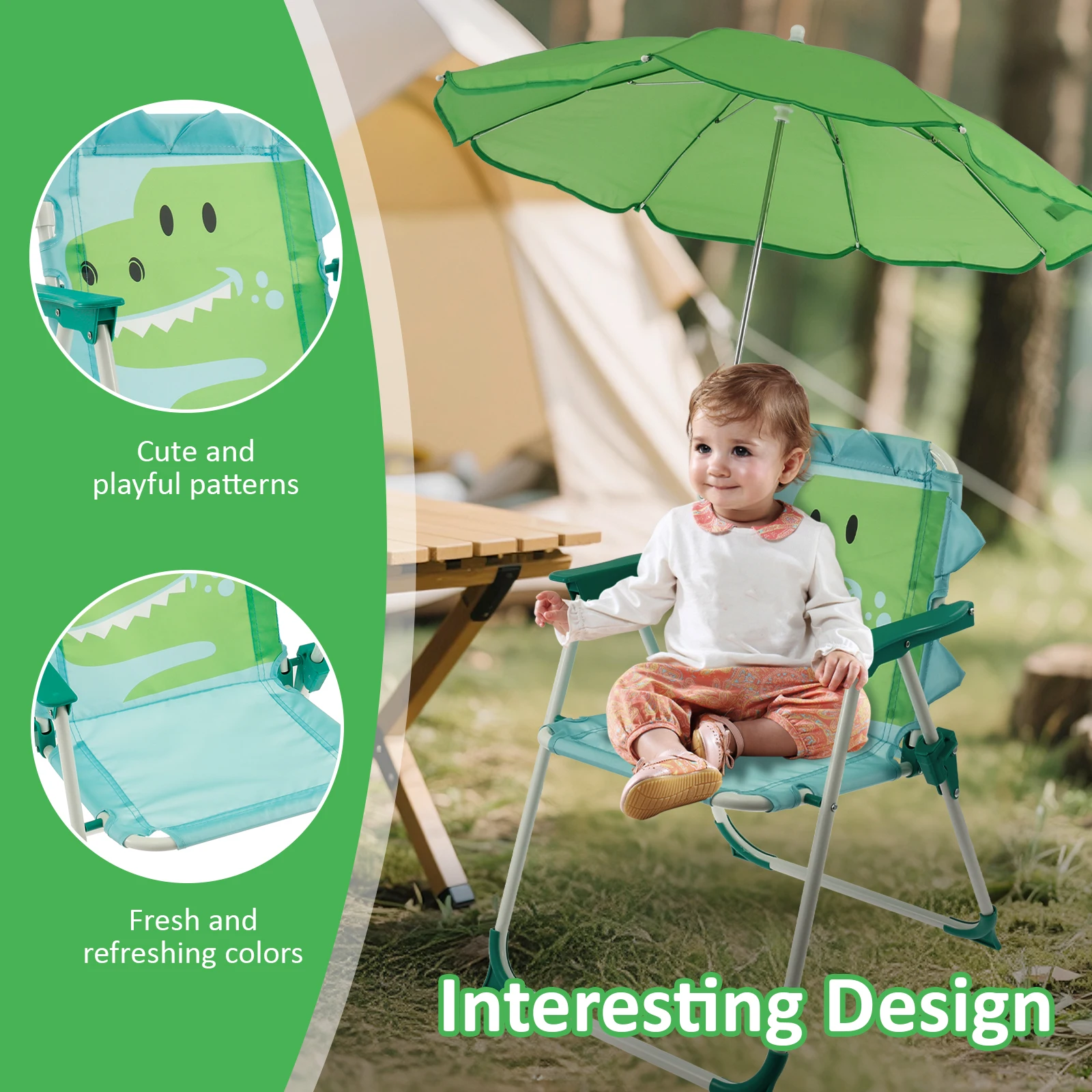 เก้าอี้ชายหาดพับได้สำหรับเด็ก  - Kids Outdoor Umbrella Chair บทวิจารณ์และราคา