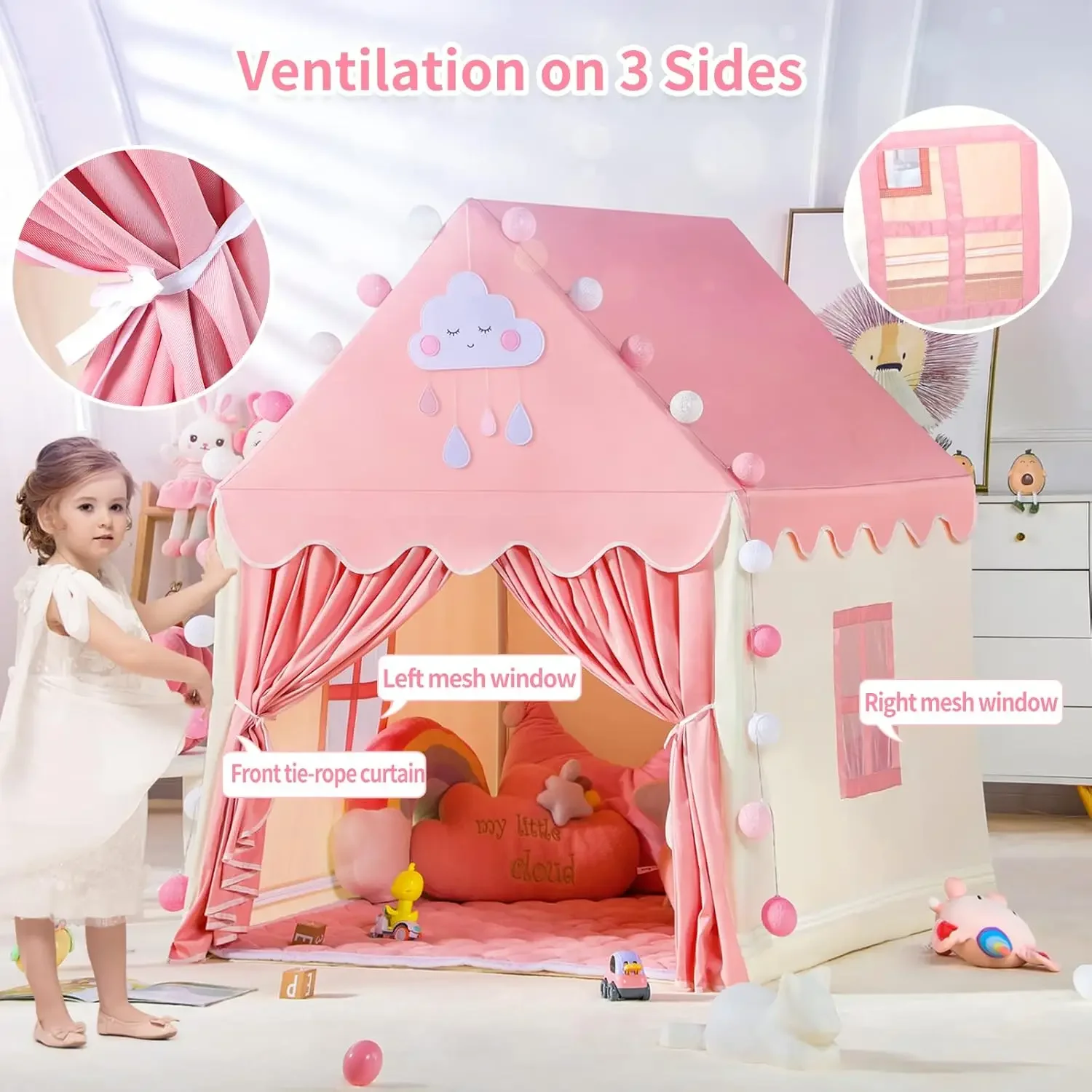 เด็กเล่นเต็นท์ปราสาทเจ้าหญิงบ้ - Kids Outdoor House Accessories บทวิจารณ์และราคา