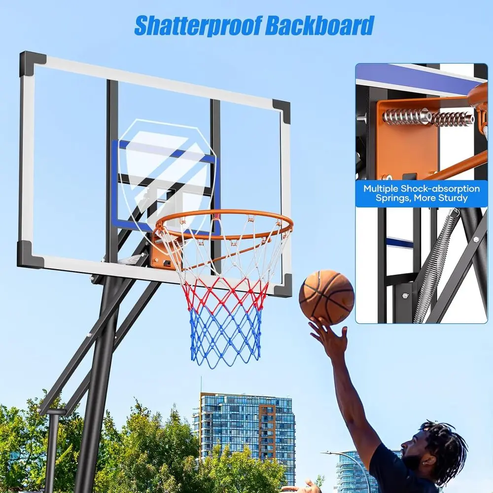ห่วงบาสเก็ตบอลแบบพกพา 44 นิ้ว  - Basketball Hoop Outdoor บทวิจารณ์และราคา