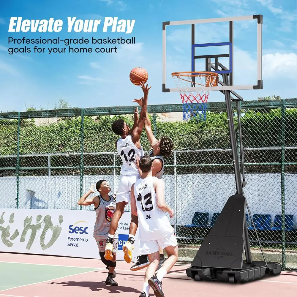 ห่วงบาสเก็ตบอลแบบพกพา 44 นิ้ว  - Basketball Hoop Outdoor บทวิจารณ์และราคา