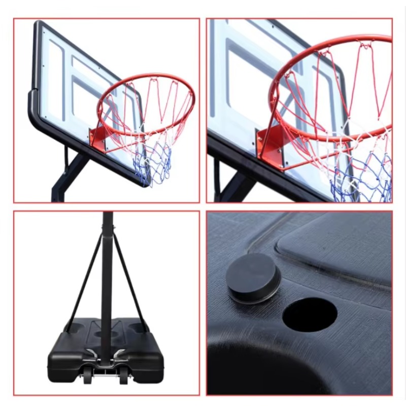 แป้นบาสเก็ตบอลแบบพกพาพร้อมขาตั - Basketball Hoop Outdoor บทวิจารณ์และราคา
