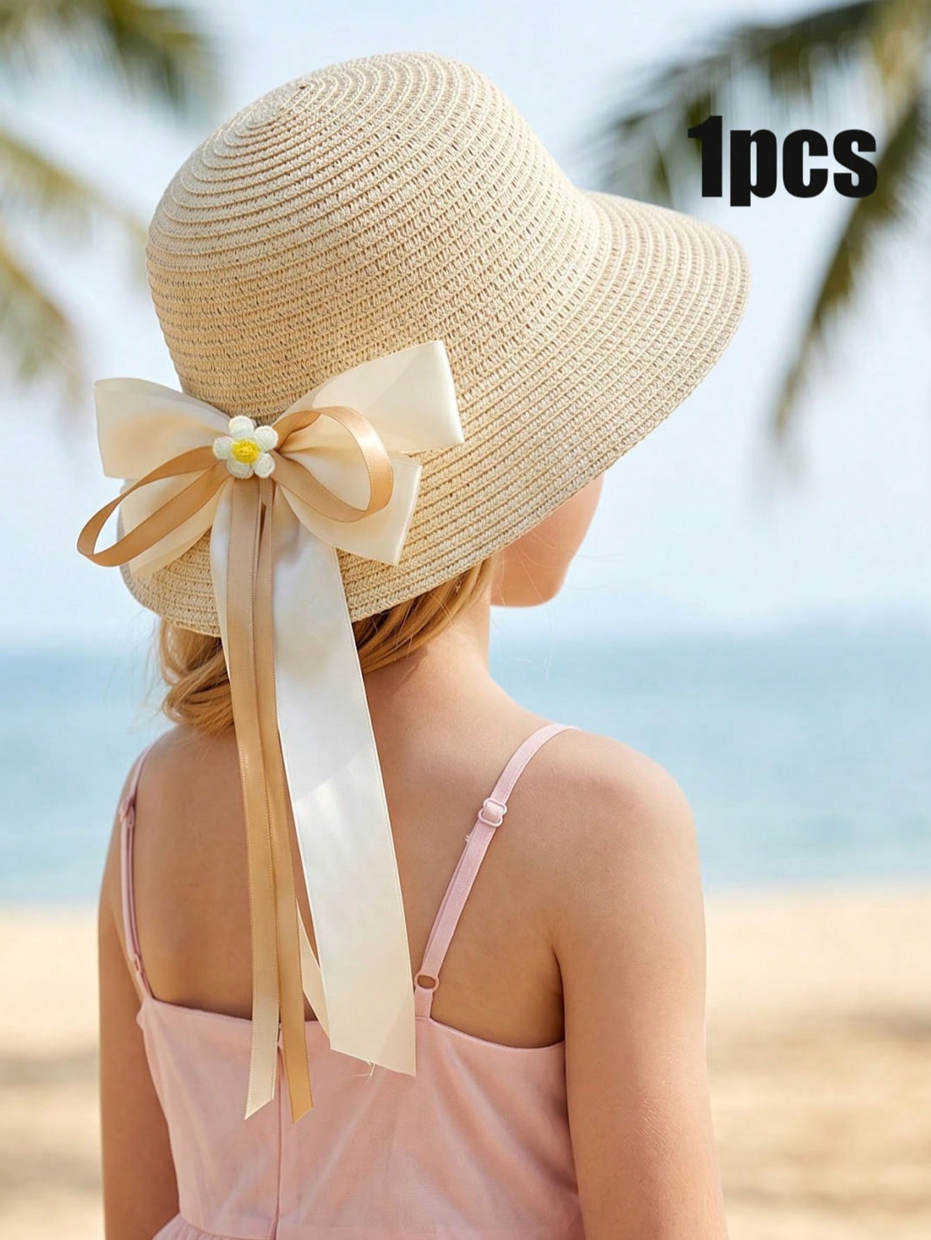 หมวกฟางสานลายโบว์สีกาแฟสำหรับเ - Kids Outdoor Hat บทวิจารณ์และราคา