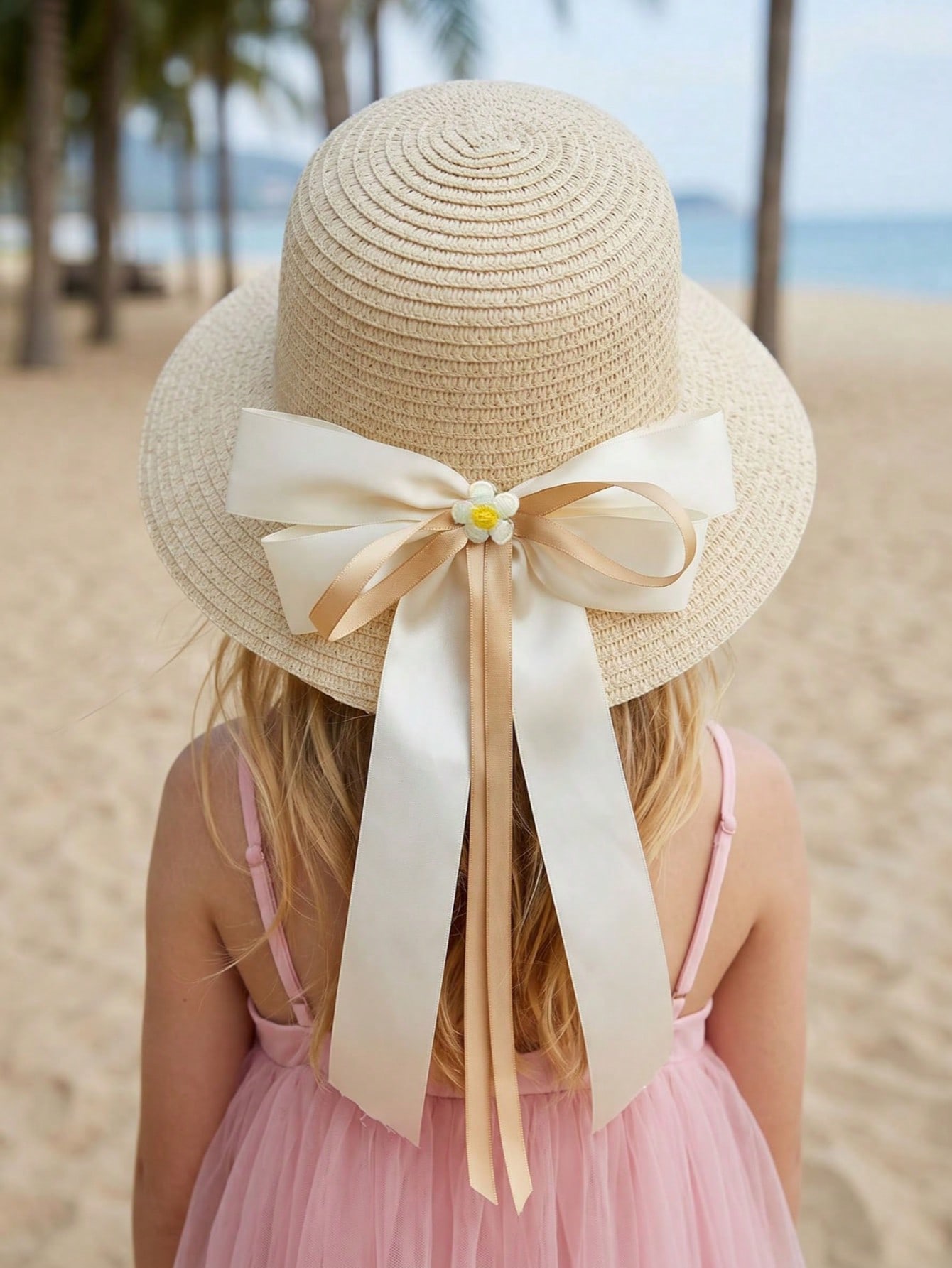 หมวกฟางสานลายโบว์สีกาแฟสำหรับเ - Kids Outdoor Hat บทวิจารณ์และราคา